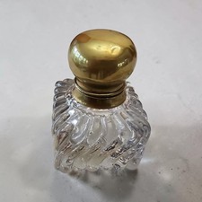Crystal Inkwell Brass Hinged Top Baccarat French Art Noveau picture