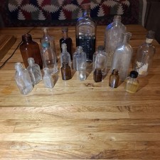 Huge vintage antique Miniature glass medicine medical empty bottle collection picture