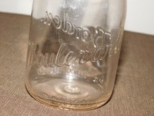 VINTAGE 1 ONE PINT  GLASS MILK BOTTLE BORDEN BOULEVARD ALBANY NY picture
