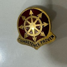US Army Crest DI/DUI Pin 394th Transportation Battalion Competence Proven Pin picture