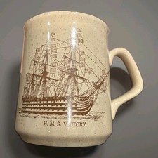 ​Vintage H.M.S. Victory Ceramic Mug Made in England Nautical Poem Ship Called... picture