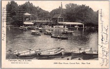 Antique 1895/1906 Postcard Loeffler Boat House Central Park New York picture