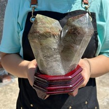 ALL5.1LB Natural Phantom Ghost Quartz Obelisk Crystal Double Point Healing G8071 picture