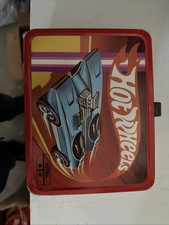 Vintage 1969 Hot Wheels metal lunch box complete with matching thermos picture