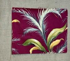 Vintage Plume Tropical Barkcloth Pillow Miami Art Decor 6 Available picture