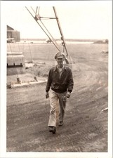 Vtg Photo 1945 Man in Bomber Jacket & Cap USAF 3 Emergency Rescue Squadron Japan picture