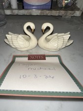 Pair of Vintage Lenox swan card holders/cake toppers w 24k gold detailing picture