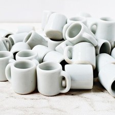 Miniatures Ceramic Mugs Handmade Dollhouse Kitchen Accessories Set of 10 picture