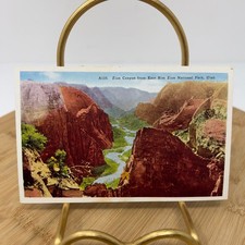 Zion Canyon from East Rim Zion National Park Utah Postcard A135 picture