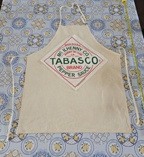 New Vintage 1990's TABASCO Hot Sauce 100% Cotton Apron, Perfect Condition picture