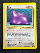 Ditto 18/62 Pokemon Card 1999 Fossil Set WOTC Vintage Non Holo Rare LP picture