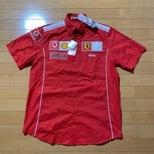 FILA x Ferrari F1 Racing Team Short Sleeve Button Shirt M Vodafone Patch picture