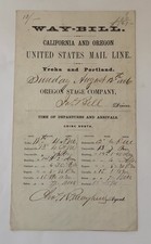 1866 Gold Dust & Chinese Pioneers Stagecoach Waybill Yreka CA to Portland Oregon picture