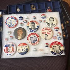 27 Vintage 1960 Nixon Lodge Kennedy Political Campaign Button Pinback Lot picture