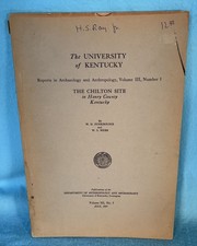 The Chilton Site in Henry County Kentucky SB Book, U of KY, 1937, pp 173-206 picture