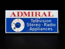 Vintage Admiral Television Stereo Appliances Clock Sign- AS IS picture