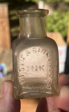 SCARCE CLEAR SQUARE SWEARINGENS INK BOTTLE PITTSBURG, PA 1880'S ERA DUG L@@K picture