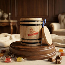 VIP link Yakimoto 1PC Wooden Mini Barrell With Lid Tea Candy Canister picture