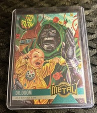 Vintage Fleer 1995 Marvel Metal Dr. Doom Alternate M Trading Card # 128 picture