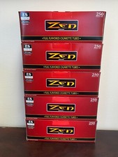 Zen Cigarette Tubes Red Full Regular King Size Tubes 5 Boxes~Ships In Box picture