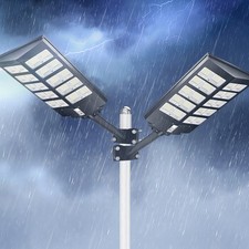 2X 2KW 7000K Solar Street Light LED Outdoor Dusk to Dawn Lamp Deep Cycle Battery picture