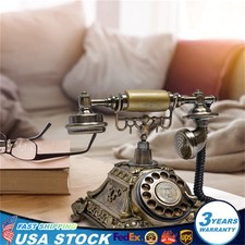 Retro Rotary Dial Telephone European Style Vintage Working Landline Phone US picture