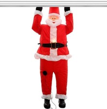 Christmas Gemmy 6.5 ft Realistic Santa Hanging from Roof Airblown Inflatable picture