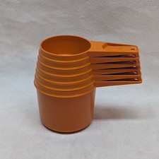 VTG Set Of 6 Tupperware Measuring Cups  Orange picture