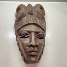 Hand Carved African Tribal Mask Wood Wall Art 15