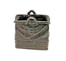 Antique Victorian Cast Iron Gladstone Bag Match Holder Striker 402 Purse Safe picture