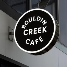 Custom Round LED Light Box Sign | Logo Wall Mount Lightbox | 3D Printed LED Sign picture