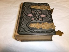 Antique 1850s-1900 Black Leather Photo Album w/24 Tintypes & 28 Photos picture