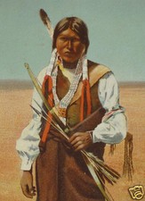 EXRARE 1891 CHROMOLITHOGRAPH OF A SOUTHERN UTE PRINTED IN DENVER COLORADO picture