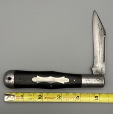 1916-1930 Camillus Cutlery Co New York 3 line stamp Ebony Hunter Knife LARGE 5in picture