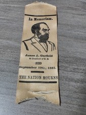 1881 Ribbon President James A Garfield Died The Nation Mourns RARE picture
