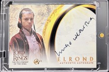 2001 Topps The Lord Of The Rings Fellowship HUGO WEAVING as Elrond Autograph picture