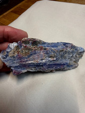 Rare Kyanite Pink & Black & Blue Gemstone With Silvery Mica Geode Specimen 203 picture