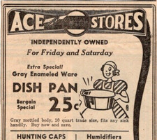 1930's Ace Hardware Consolidated Stores Newspaper Print Ad Household Items Price picture