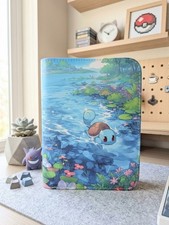 Pokemon Card Premium Binder Squirtle Slowpoke Album 4 pocket 160 cards TCG Green picture