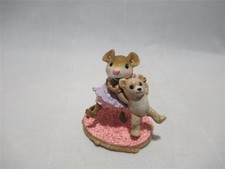 Wee Forest Folk Dancing Bear Lavender Top on Pink Rug in WFF Box Retired Mouse picture