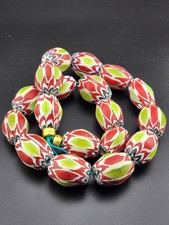 Vintage Venetian Style Chevron Beads 21mm Genuine Beads picture
