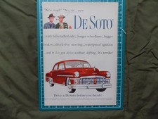 1949/50 PRINT AD NEW DESOTO  NO SHIFTING BIGGER WHEELBASE picture