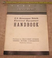 1942 WWII Era US Government Vehicle Delco Remy Electrical Handbook 53 pages Book picture