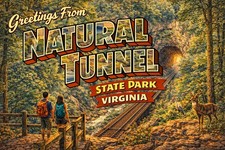 Greetings From NATURAL TUNNEL STATE PARK VIRGINIA MODERN Postcard D662 picture