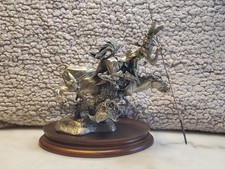 Vintage Chilmark Plight Huntsman Pewter Sculpture Michael Boyett 1981 Western -7 picture