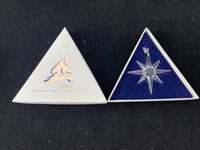 Vtg Swarovski 1995 Annual Large Star Snowflake Christmas Ornament Box COA picture