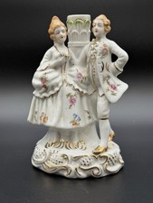 Vintage Occupied Japan Colonial Couple Porcelain Lamp Base 1945-1952 - RARE picture