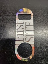 First Site Flat Bar Bottle Opener Multi-Color Abstract Design Metal Beer Soda picture