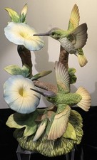 Vintage 1993 Regency Giftware Porcelain Hummingbird Figurine Floral Home Decor picture