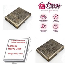 Stylish Antique Brass Cigarette and Credit Card Holder - Engravable Design picture